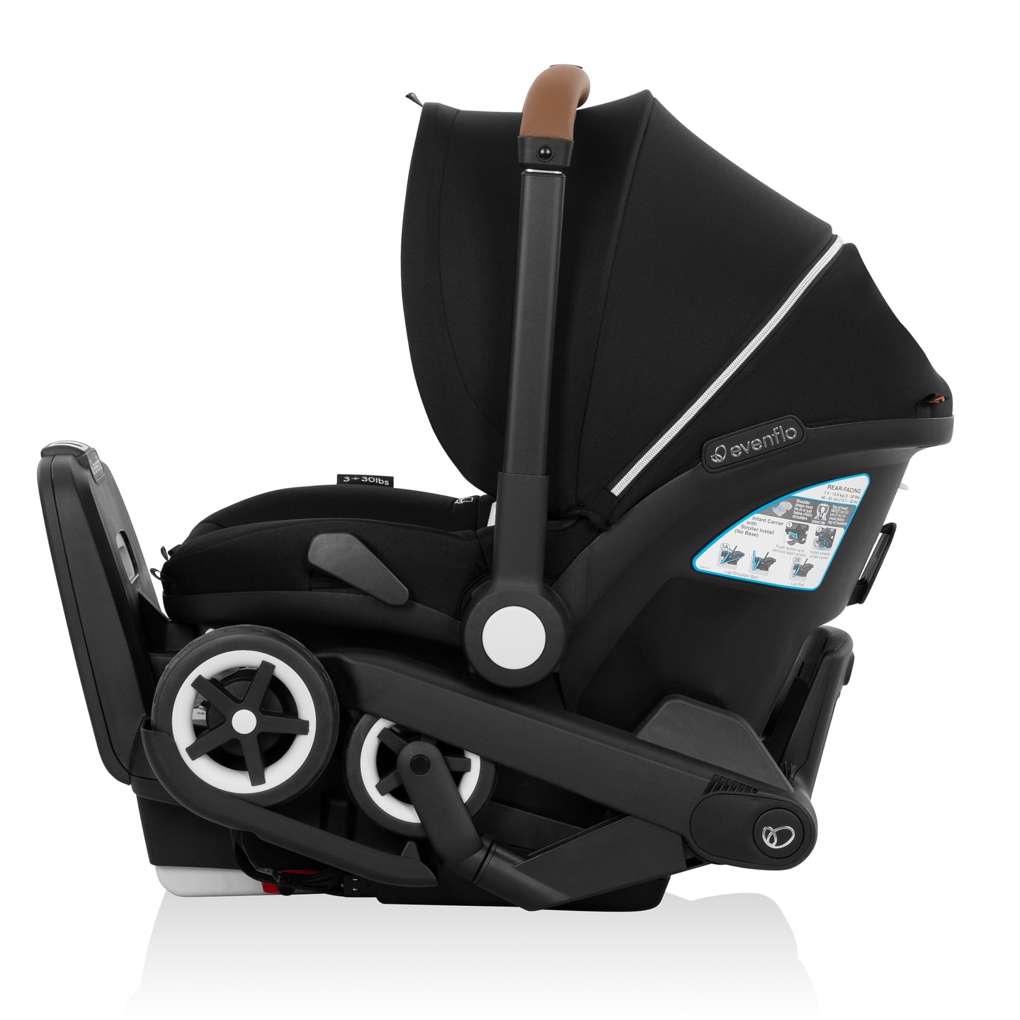 Evenflo - Gold Shyft DualRide with Carryall Storage Infant Car Seat and Stroller Combo - Onyx Black